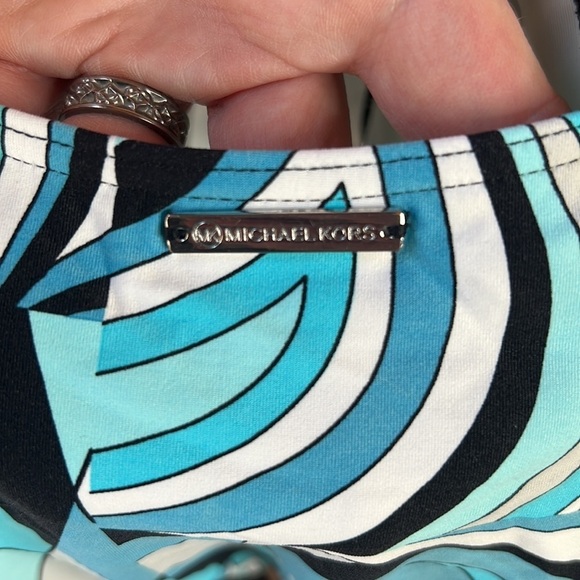 MICHAEL Michael Kors One Piece Summer Blue Cross Back Maillot Swimsuit Size 10 - Picture 10 of 12